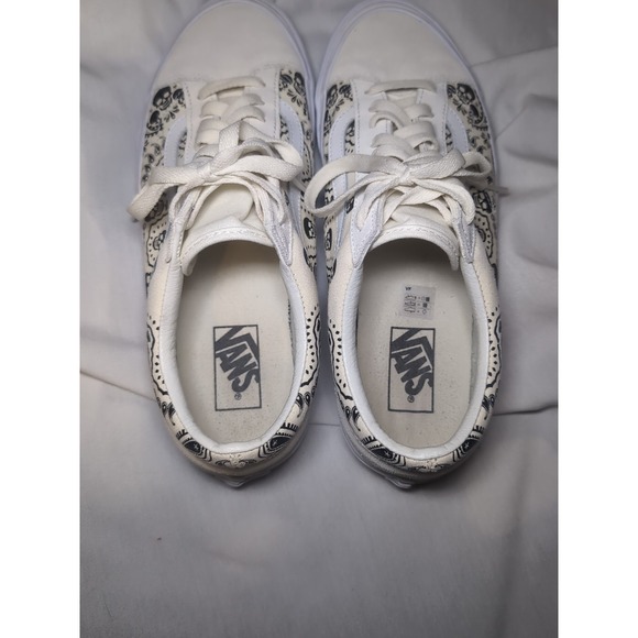 Vans Old Skool Style 36 Classic Bandana White Black Mens Size 10 Skate Shoes - Picture 8 of 10